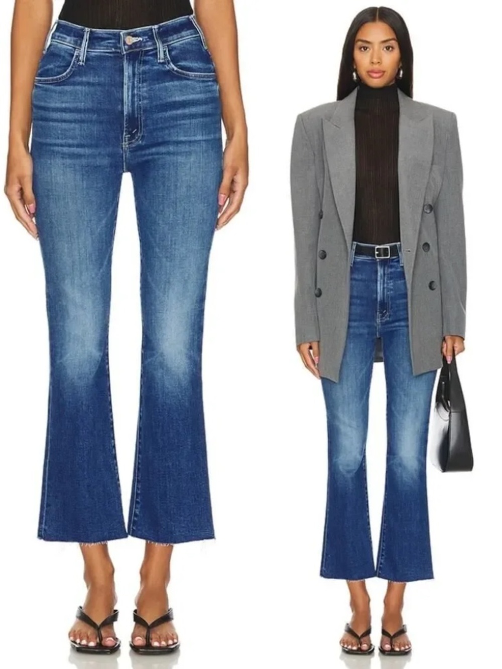 Mother The Hustler Ankle Fray in Grasping At Straws Stretch Crop Jeans 29